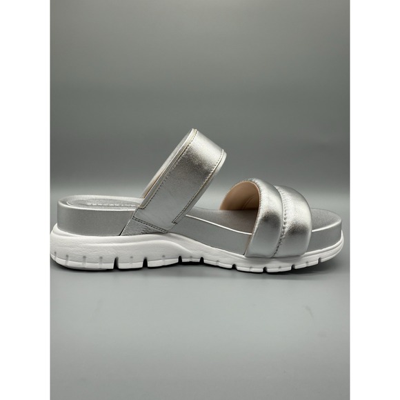 Cole Haan‎ Silver Double Band Slide Sandals Women's Size 8.5B Comfort Casual - Picture 9 of 13